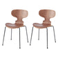 Industrial Style Metal Dining Chair Home Solid Back Armless Side Chair Light Brown 2 Piece Set Clearhalo ' kitchen&dining_furn' 'Dining Chairs' 'Dining Tables & Seating' 'dining_chair' 'furn' 'furn_dining_chair' 'Furniture' 'furniture_dining_chair' 'Kitchen & Dining Furniture' 'kitchen' 4140369