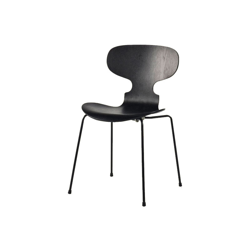 Industrial Style Metal Dining Chair Home Solid Back Armless Side Chair Black 1 Piece Clearhalo ' kitchen&dining_furn' 'Dining Chairs' 'Dining Tables & Seating' 'dining_chair' 'furn' 'furn_dining_chair' 'Furniture' 'furniture_dining_chair' 'Kitchen & Dining Furniture' 'kitchen' 4140385