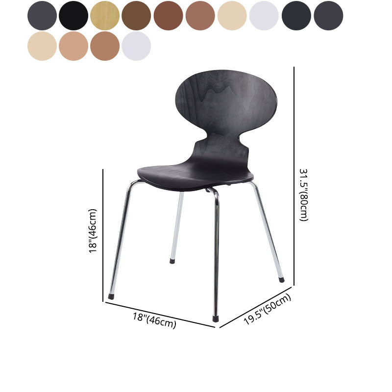 Industrial Style Metal Dining Chair Home Solid Back Armless Side Chair Clearhalo ' kitchen&dining_furn' 'Dining Chairs' 'Dining Tables & Seating' 'dining_chair' 'furn' 'furn_dining_chair' 'Furniture' 'furniture_dining_chair' 'Kitchen & Dining Furniture' 'kitchen' 4140391