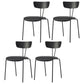 Industrial Metal Dining Side Chair Home Wishbone Armless Cushioned Side Chair Black Set of 4 Clearhalo ' kitchen&dining_furn' 'Dining Chairs' 'Dining Tables & Seating' 'dining_chair' 'Furniture' 'furniture_dining_chair' 'Kitchen & Dining Furniture' 'kitchen' 4140396