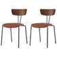 Industrial Metal Dining Side Chair Home Wishbone Armless Cushioned Side Chair Brown Set of 2 Clearhalo ' kitchen&dining_furn' 'Dining Chairs' 'Dining Tables & Seating' 'dining_chair' 'Furniture' 'furniture_dining_chair' 'Kitchen & Dining Furniture' 'kitchen' 4140401