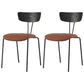 Industrial Metal Dining Side Chair Home Wishbone Armless Cushioned Side Chair Black-Brown Set of 2 Clearhalo ' kitchen&dining_furn' 'Dining Chairs' 'Dining Tables & Seating' 'dining_chair' 'Furniture' 'furniture_dining_chair' 'Kitchen & Dining Furniture' 'kitchen' 4140407