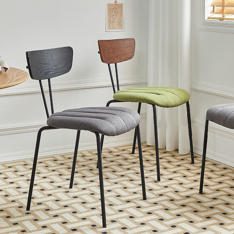 Industrial Metal Dining Side Chair Home Wishbone Armless Cushioned Side Chair Clearhalo ' kitchen&dining_furn' 'Dining Chairs' 'Dining Tables & Seating' 'dining_chair' 'Furniture' 'furniture_dining_chair' 'Kitchen & Dining Furniture' 'kitchen' 4140408