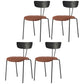 Industrial Metal Dining Side Chair Home Wishbone Armless Cushioned Side Chair Black-Brown Set of 4 Clearhalo ' kitchen&dining_furn' 'Dining Chairs' 'Dining Tables & Seating' 'dining_chair' 'Furniture' 'furniture_dining_chair' 'Kitchen & Dining Furniture' 'kitchen' 4140409
