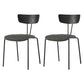 Industrial Metal Dining Side Chair Home Wishbone Armless Cushioned Side Chair Black-Gray Set of 2 Clearhalo ' kitchen&dining_furn' 'Dining Chairs' 'Dining Tables & Seating' 'dining_chair' 'Furniture' 'furniture_dining_chair' 'Kitchen & Dining Furniture' 'kitchen' 4140412