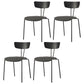 Industrial Metal Dining Side Chair Home Wishbone Armless Cushioned Side Chair Black-Gray Set of 4 Clearhalo ' kitchen&dining_furn' 'Dining Chairs' 'Dining Tables & Seating' 'dining_chair' 'Furniture' 'furniture_dining_chair' 'Kitchen & Dining Furniture' 'kitchen' 4140414
