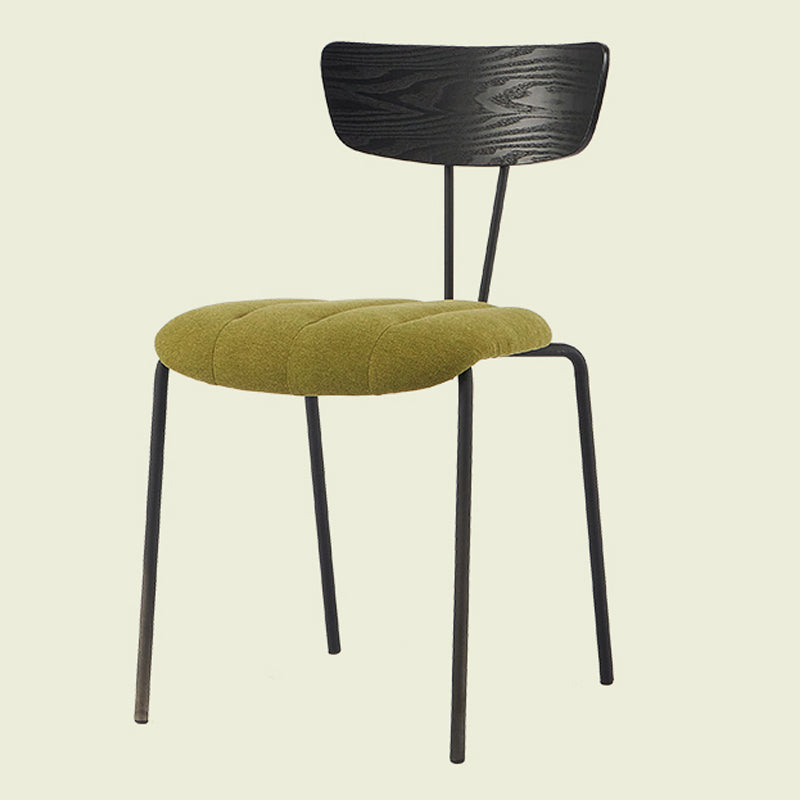 Industrial Metal Dining Side Chair Home Wishbone Armless Cushioned Side Chair Black Green 1 Piece Clearhalo ' kitchen&dining_furn' 'Dining Chairs' 'Dining Tables & Seating' 'dining_chair' 'Furniture' 'furniture_dining_chair' 'Kitchen & Dining Furniture' 'kitchen' 4140416