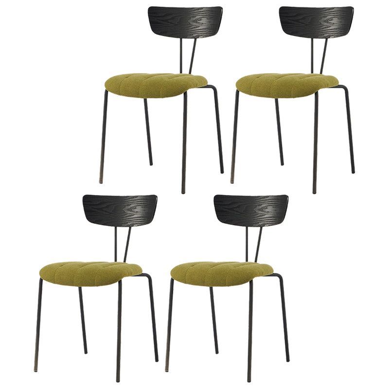 Industrial Metal Dining Side Chair Home Wishbone Armless Cushioned Side Chair Black Green Set of 4 Clearhalo ' kitchen&dining_furn' 'Dining Chairs' 'Dining Tables & Seating' 'dining_chair' 'Furniture' 'furniture_dining_chair' 'Kitchen & Dining Furniture' 'kitchen' 4140418