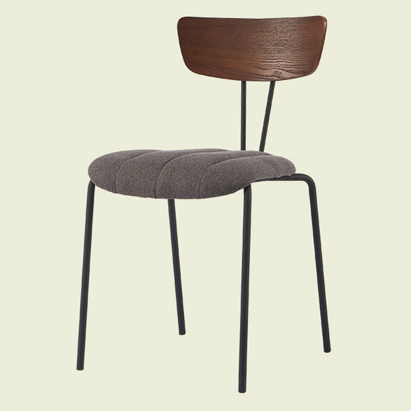 Industrial Metal Dining Side Chair Home Wishbone Armless Cushioned Side Chair Gray Coffee 1 Piece Clearhalo ' kitchen&dining_furn' 'Dining Chairs' 'Dining Tables & Seating' 'dining_chair' 'Furniture' 'furniture_dining_chair' 'Kitchen & Dining Furniture' 'kitchen' 4140419