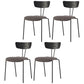 Industrial Metal Dining Side Chair Home Wishbone Armless Cushioned Side Chair Black-Dark Gray Set of 4 Clearhalo ' kitchen&dining_furn' 'Dining Chairs' 'Dining Tables & Seating' 'dining_chair' 'Furniture' 'furniture_dining_chair' 'Kitchen & Dining Furniture' 'kitchen' 4140430