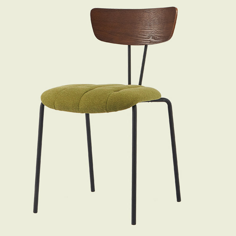 Industrial Metal Dining Side Chair Home Wishbone Armless Cushioned Side Chair Green-Coffee 1 Piece Clearhalo ' kitchen&dining_furn' 'Dining Chairs' 'Dining Tables & Seating' 'dining_chair' 'Furniture' 'furniture_dining_chair' 'Kitchen & Dining Furniture' 'kitchen' 4140431