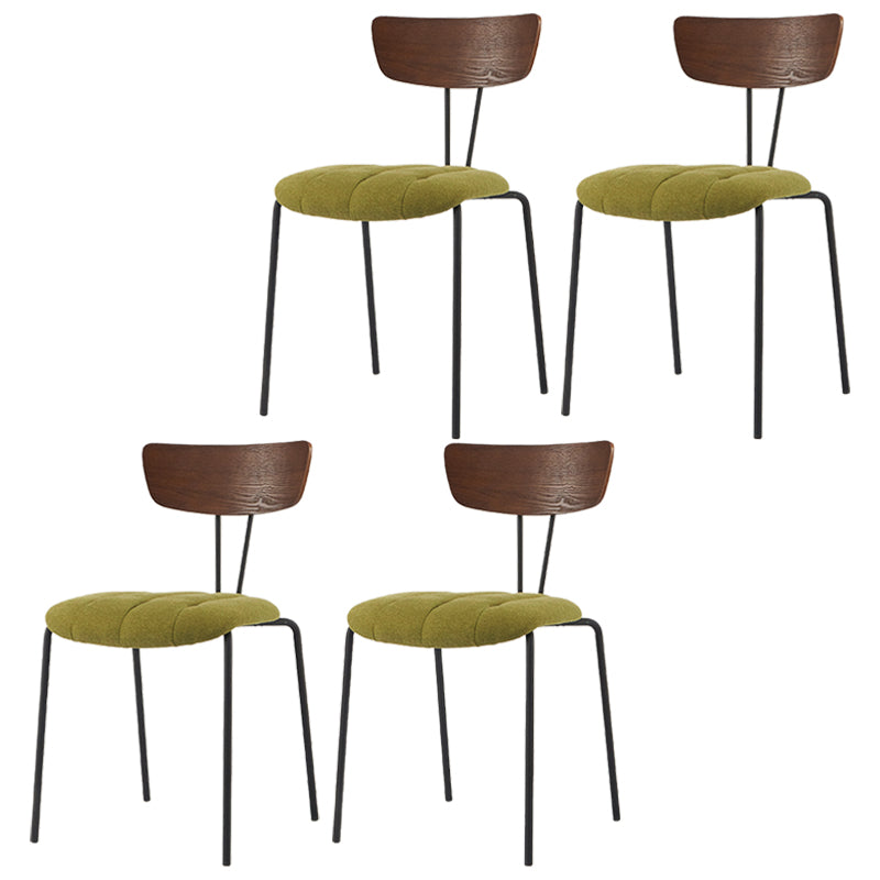 Industrial Metal Dining Side Chair Home Wishbone Armless Cushioned Side Chair Green-Coffee Set of 4 Clearhalo ' kitchen&dining_furn' 'Dining Chairs' 'Dining Tables & Seating' 'dining_chair' 'Furniture' 'furniture_dining_chair' 'Kitchen & Dining Furniture' 'kitchen' 4140433