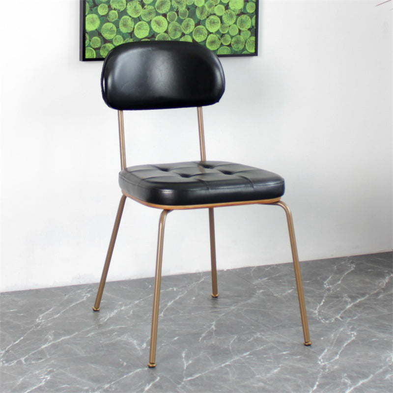 Industrial Style Upholstered Armless Dining Chairs Open Back Dining Side Chairs for Kitchen Black 1 Piece Clearhalo ' kitchen&dining_furn' 'Dining Chairs' 'Dining Tables & Seating' 'dining_chair' 'Furniture' 'furniture_dining_chair' 'Kitchen & Dining Furniture' 'kitchen' 4140436