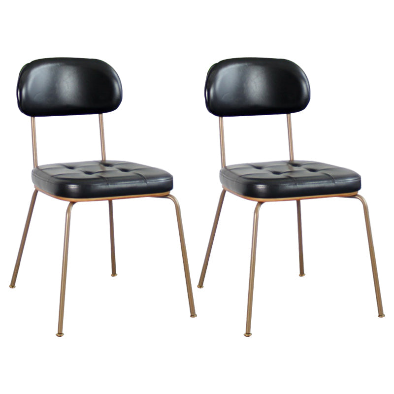 Industrial Style Upholstered Armless Dining Chairs Open Back Dining Side Chairs for Kitchen Black Set of 2 Clearhalo ' kitchen&dining_furn' 'Dining Chairs' 'Dining Tables & Seating' 'dining_chair' 'Furniture' 'furniture_dining_chair' 'Kitchen & Dining Furniture' 'kitchen' 4140438