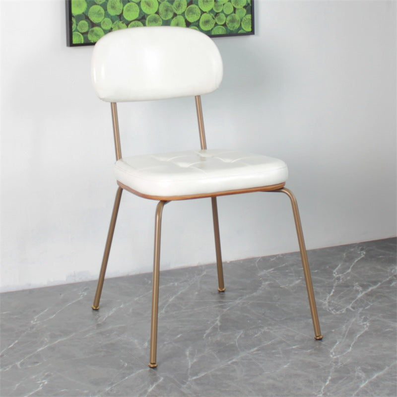 Industrial Style Upholstered Armless Dining Chairs Open Back Dining Side Chairs for Kitchen White 1 Piece Clearhalo ' kitchen&dining_furn' 'Dining Chairs' 'Dining Tables & Seating' 'dining_chair' 'Furniture' 'furniture_dining_chair' 'Kitchen & Dining Furniture' 'kitchen' 4140448