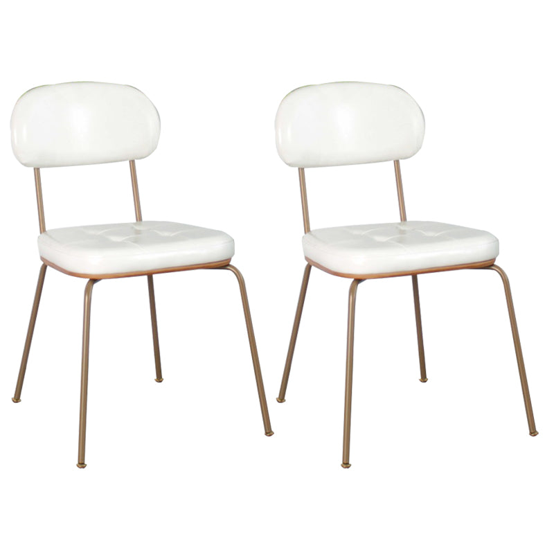 Industrial Style Upholstered Armless Dining Chairs Open Back Dining Side Chairs for Kitchen White Set of 2 Clearhalo ' kitchen&dining_furn' 'Dining Chairs' 'Dining Tables & Seating' 'dining_chair' 'Furniture' 'furniture_dining_chair' 'Kitchen & Dining Furniture' 'kitchen' 4140450