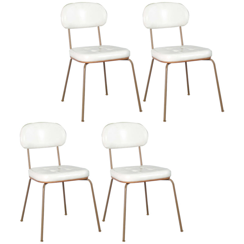 Industrial Style Upholstered Armless Dining Chairs Open Back Dining Side Chairs for Kitchen White Set of 4 Clearhalo ' kitchen&dining_furn' 'Dining Chairs' 'Dining Tables & Seating' 'dining_chair' 'Furniture' 'furniture_dining_chair' 'Kitchen & Dining Furniture' 'kitchen' 4140451