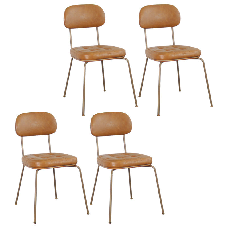 Industrial Style Upholstered Armless Dining Chairs Open Back Dining Side Chairs for Kitchen Beige Set of 4 Clearhalo ' kitchen&dining_furn' 'Dining Chairs' 'Dining Tables & Seating' 'dining_chair' 'Furniture' 'furniture_dining_chair' 'Kitchen & Dining Furniture' 'kitchen' 4140455