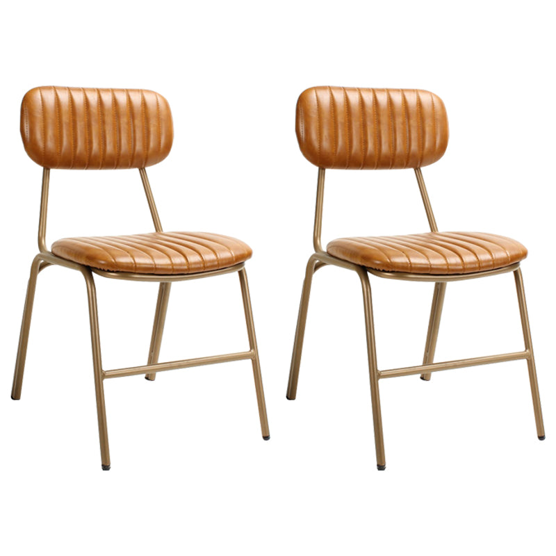 Industrial Style Upholstered Armless Dining Chairs Open Back Dining Side Chairs for Kitchen Yellow Set of 2 Clearhalo ' kitchen&dining_furn' 'Dining Chairs' 'Dining Tables & Seating' 'dining_chair' 'Furniture' 'furniture_dining_chair' 'Kitchen & Dining Furniture' 'kitchen' 4140457