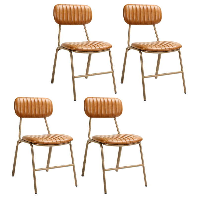 Industrial Style Upholstered Armless Dining Chairs Open Back Dining Side Chairs for Kitchen Yellow Set of 4 Clearhalo ' kitchen&dining_furn' 'Dining Chairs' 'Dining Tables & Seating' 'dining_chair' 'Furniture' 'furniture_dining_chair' 'Kitchen & Dining Furniture' 'kitchen' 4140458