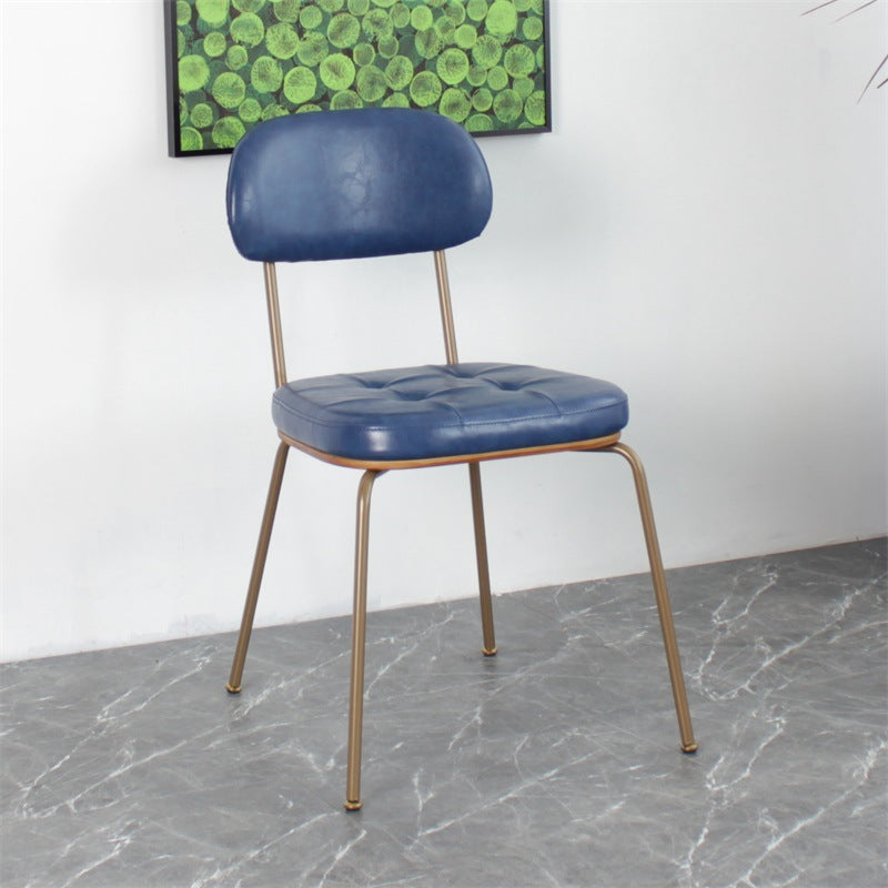 Industrial Style Upholstered Armless Dining Chairs Open Back Dining Side Chairs for Kitchen Blue 1 Piece Clearhalo ' kitchen&dining_furn' 'Dining Chairs' 'Dining Tables & Seating' 'dining_chair' 'Furniture' 'furniture_dining_chair' 'Kitchen & Dining Furniture' 'kitchen' 4140459