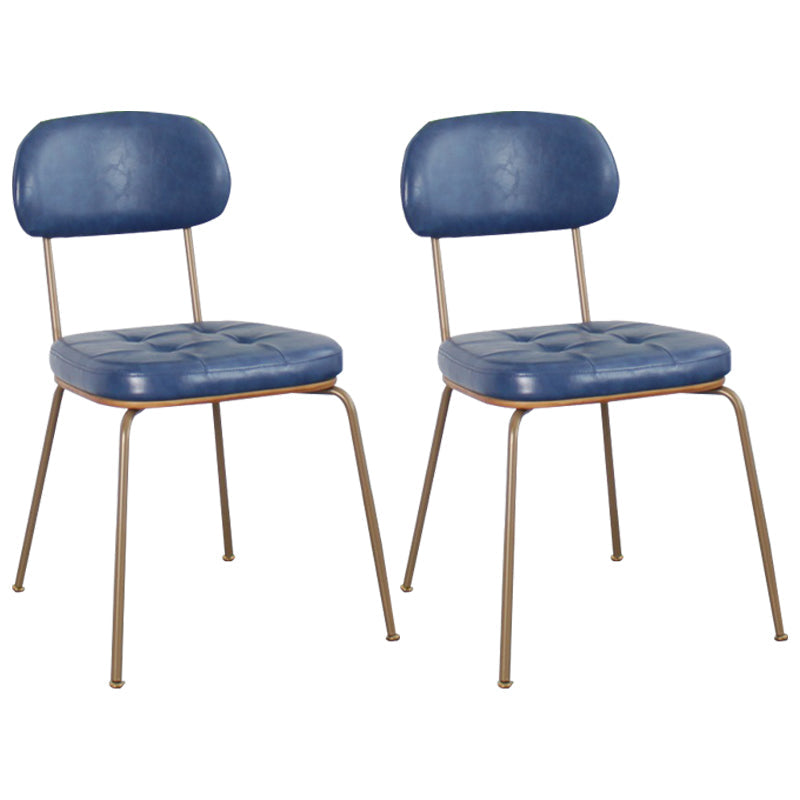 Industrial Style Upholstered Armless Dining Chairs Open Back Dining Side Chairs for Kitchen Blue Set of 2 Clearhalo ' kitchen&dining_furn' 'Dining Chairs' 'Dining Tables & Seating' 'dining_chair' 'Furniture' 'furniture_dining_chair' 'Kitchen & Dining Furniture' 'kitchen' 4140460