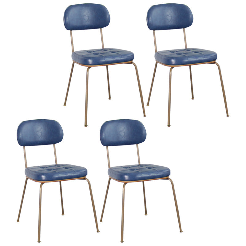Industrial Style Upholstered Armless Dining Chairs Open Back Dining Side Chairs for Kitchen Blue Set of 4 Clearhalo ' kitchen&dining_furn' 'Dining Chairs' 'Dining Tables & Seating' 'dining_chair' 'Furniture' 'furniture_dining_chair' 'Kitchen & Dining Furniture' 'kitchen' 4140461