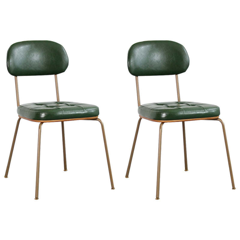 Industrial Style Upholstered Armless Dining Chairs Open Back Dining Side Chairs for Kitchen Green Set of 2 Clearhalo ' kitchen&dining_furn' 'Dining Chairs' 'Dining Tables & Seating' 'dining_chair' 'Furniture' 'furniture_dining_chair' 'Kitchen & Dining Furniture' 'kitchen' 4140463