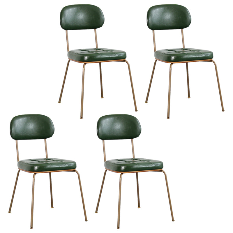 Industrial Style Upholstered Armless Dining Chairs Open Back Dining Side Chairs for Kitchen Green Set of 4 Clearhalo ' kitchen&dining_furn' 'Dining Chairs' 'Dining Tables & Seating' 'dining_chair' 'Furniture' 'furniture_dining_chair' 'Kitchen & Dining Furniture' 'kitchen' 4140464