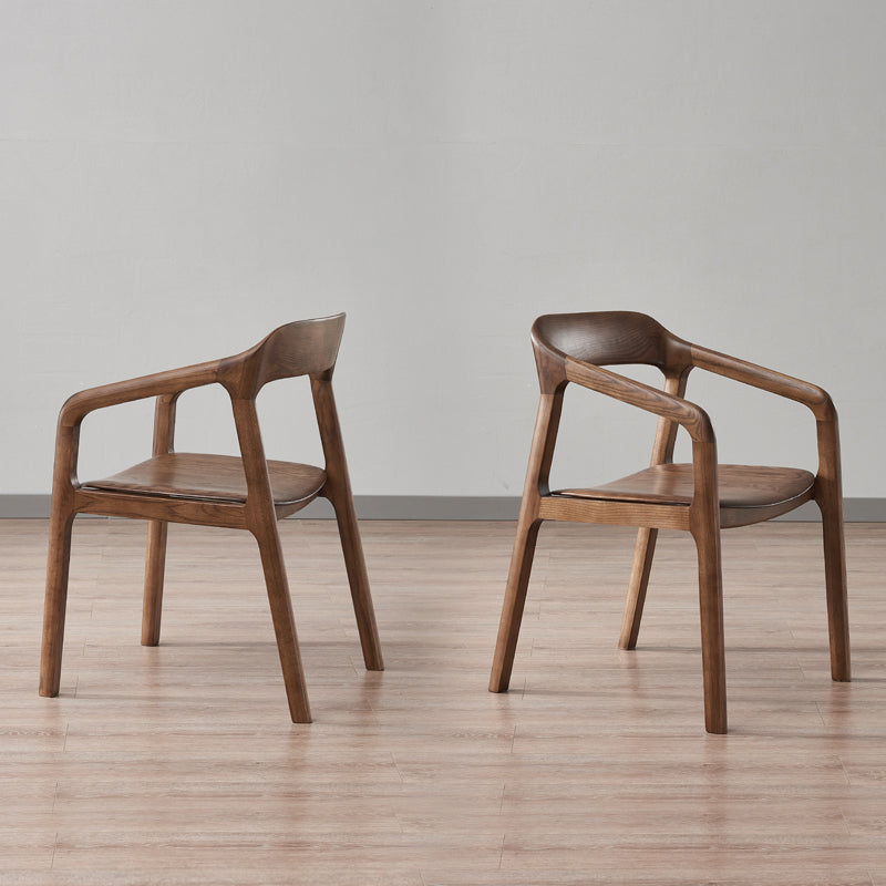 Traditional Style Ash Wood Chair Set Kitchen Open Back Dining Arm Chairs Clearhalo ' kitchen&dining_furn' 'Dining Chairs' 'Dining Tables & Seating' 'dining_chair' 'furn' 'furn_dining_chair' 'Furniture' 'furniture_dining_chair' 'Kitchen & Dining Furniture' 'kitchen' 4140473