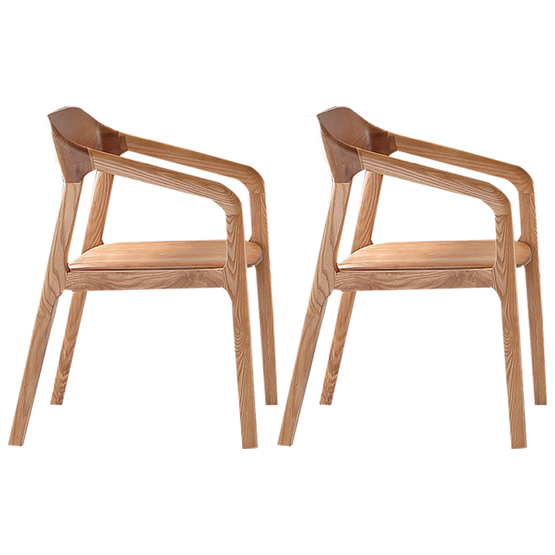 Traditional Style Ash Wood Chair Set Kitchen Open Back Dining Arm Chairs Wood 2 Piece Set Clearhalo ' kitchen&dining_furn' 'Dining Chairs' 'Dining Tables & Seating' 'dining_chair' 'furn' 'furn_dining_chair' 'Furniture' 'furniture_dining_chair' 'Kitchen & Dining Furniture' 'kitchen' 4140475