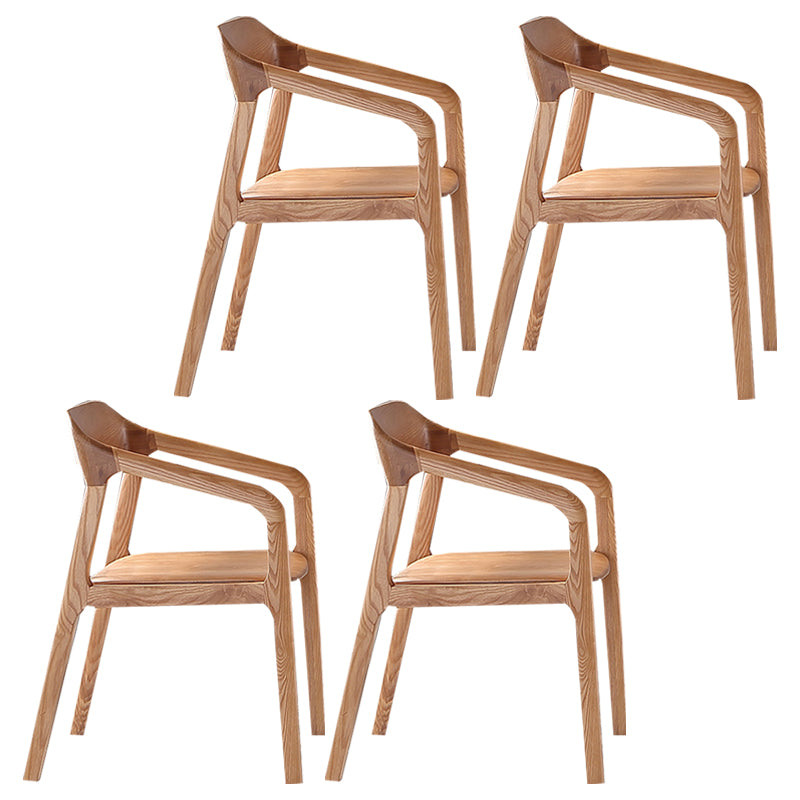 Traditional Style Ash Wood Chair Set Kitchen Open Back Dining Arm Chairs Wood 4 Piece Set Clearhalo ' kitchen&dining_furn' 'Dining Chairs' 'Dining Tables & Seating' 'dining_chair' 'furn' 'furn_dining_chair' 'Furniture' 'furniture_dining_chair' 'Kitchen & Dining Furniture' 'kitchen' 4140477