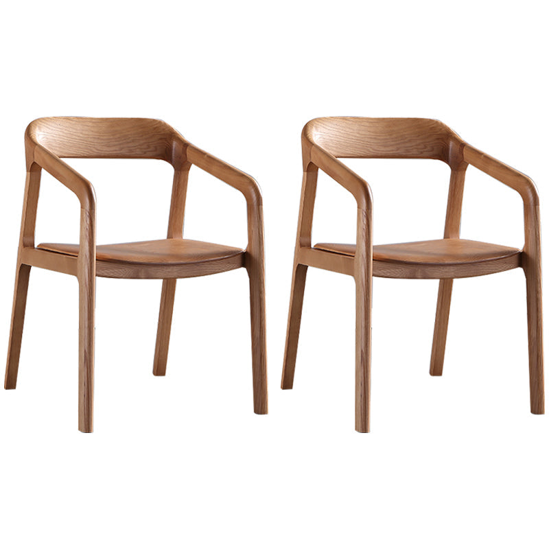 Traditional Style Ash Wood Chair Set Kitchen Open Back Dining Arm Chairs Light Brown 2 Piece Set Clearhalo ' kitchen&dining_furn' 'Dining Chairs' 'Dining Tables & Seating' 'dining_chair' 'furn' 'furn_dining_chair' 'Furniture' 'furniture_dining_chair' 'Kitchen & Dining Furniture' 'kitchen' 4140480