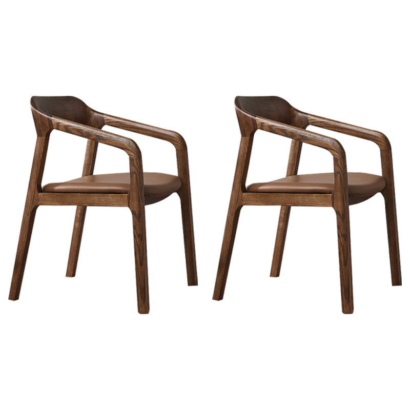 Traditional Style Ash Wood Chair Set Kitchen Open Back Dining Arm Chairs Coffee 2 Piece Set Clearhalo ' kitchen&dining_furn' 'Dining Chairs' 'Dining Tables & Seating' 'dining_chair' 'furn' 'furn_dining_chair' 'Furniture' 'furniture_dining_chair' 'Kitchen & Dining Furniture' 'kitchen' 4140487