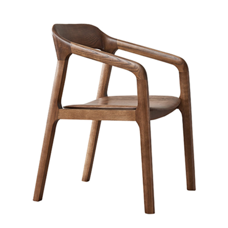 Traditional Style Ash Wood Chair Set Kitchen Open Back Dining Arm Chairs Walnut 1 Piece Clearhalo ' kitchen&dining_furn' 'Dining Chairs' 'Dining Tables & Seating' 'dining_chair' 'furn' 'furn_dining_chair' 'Furniture' 'furniture_dining_chair' 'Kitchen & Dining Furniture' 'kitchen' 4140495