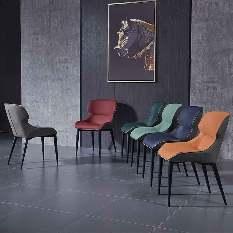 Modern Design Wingback Dining Arm Chairs Leather Dining Chairs (Set of 4) Clearhalo ' kitchen&dining_furn' 'Dining Chairs' 'Dining Tables & Seating' 'dining_chair' 'furn' 'furn_dining_chair' 'Furniture' 'furniture_dining_chair' 'Kitchen & Dining Furniture' 'kitchen' 4140499
