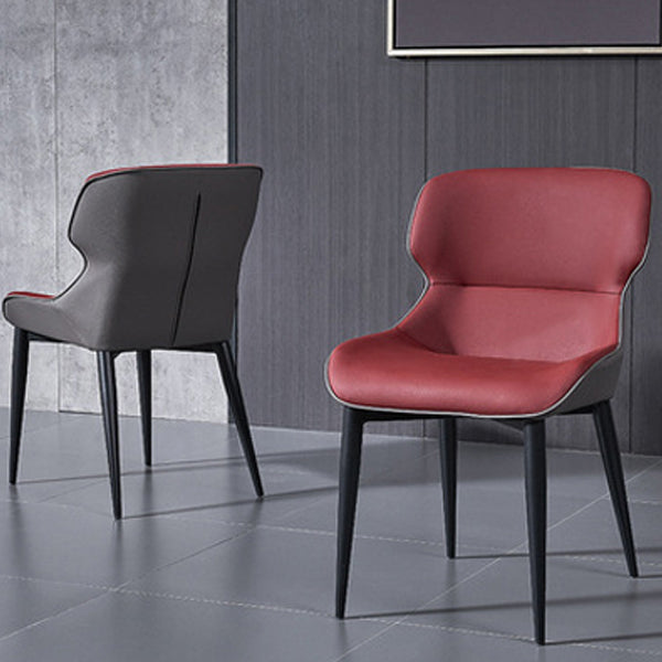 Modern Design Wingback Dining Arm Chairs Leather Dining Chairs (Set of 4) Clearhalo ' kitchen&dining_furn' 'Dining Chairs' 'Dining Tables & Seating' 'dining_chair' 'furn' 'furn_dining_chair' 'Furniture' 'furniture_dining_chair' 'Kitchen & Dining Furniture' 'kitchen' 4140504