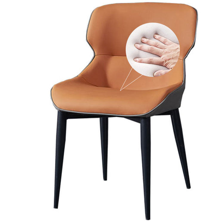 Modern Design Wingback Dining Arm Chairs Leather Dining Chairs (Set of 4) Clearhalo ' kitchen&dining_furn' 'Dining Chairs' 'Dining Tables & Seating' 'dining_chair' 'furn' 'furn_dining_chair' 'Furniture' 'furniture_dining_chair' 'Kitchen & Dining Furniture' 'kitchen' 4140507