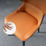 Modern Design Wingback Dining Arm Chairs Leather Dining Chairs (Set of 4) Clearhalo ' kitchen&dining_furn' 'Dining Chairs' 'Dining Tables & Seating' 'dining_chair' 'furn' 'furn_dining_chair' 'Furniture' 'furniture_dining_chair' 'Kitchen & Dining Furniture' 'kitchen' 4140508