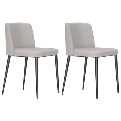 Industrial Style Upholstered Armless Dining Chairs Solid Back Dining Chairs (Set of 2) Light Gray Clearhalo ' kitchen&dining_furn' 'Dining Chairs' 'Dining Tables & Seating' 'dining_chair' 'furn' 'furn_dining_chair' 'Furniture' 'furniture_dining_chair' 'Kitchen & Dining Furniture' 'kitchen' 4140520