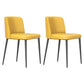 Industrial Style Upholstered Armless Dining Chairs Solid Back Dining Chairs (Set of 2) Yellow Clearhalo ' kitchen&dining_furn' 'Dining Chairs' 'Dining Tables & Seating' 'dining_chair' 'furn' 'furn_dining_chair' 'Furniture' 'furniture_dining_chair' 'Kitchen & Dining Furniture' 'kitchen' 4140522