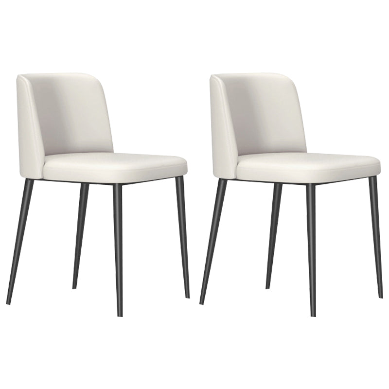 Industrial Style Upholstered Armless Dining Chairs Solid Back Dining Chairs (Set of 2) Beige Clearhalo ' kitchen&dining_furn' 'Dining Chairs' 'Dining Tables & Seating' 'dining_chair' 'furn' 'furn_dining_chair' 'Furniture' 'furniture_dining_chair' 'Kitchen & Dining Furniture' 'kitchen' 4140524