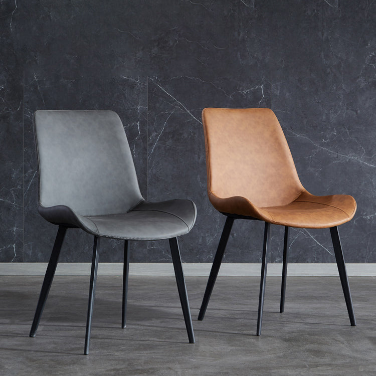 Industrial Style Arm Side Chairs Leather Solid Back Dining Chairs for Kitchen (Set of 4) Clearhalo ' kitchen&dining_furn' 'Dining Chairs' 'Dining Tables & Seating' 'dining_chair' 'furn' 'furn_dining_chair' 'Furniture' 'furniture_dining_chair' 'Kitchen & Dining Furniture' 'kitchen' 4140542