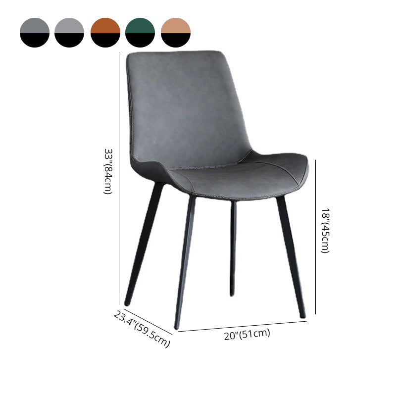 Industrial Style Arm Side Chairs Leather Solid Back Dining Chairs for Kitchen (Set of 4) Clearhalo ' kitchen&dining_furn' 'Dining Chairs' 'Dining Tables & Seating' 'dining_chair' 'furn' 'furn_dining_chair' 'Furniture' 'furniture_dining_chair' 'Kitchen & Dining Furniture' 'kitchen' 4140551