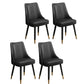 Scandinavian Style Leather Dining Armless Chairs Parsons Upholstered Chair (Set of 4) Black Clearhalo ' kitchen&dining_furn' 'Dining Chairs' 'Dining Tables & Seating' 'dining_chair' 'furn' 'furn_dining_chair' 'Furniture' 'furniture_dining_chair' 'Kitchen & Dining Furniture' 'kitchen' 4140553