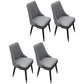 Scandinavian Style Leather Dining Armless Chairs Parsons Upholstered Chair (Set of 4) Dark Gray Clearhalo ' kitchen&dining_furn' 'Dining Chairs' 'Dining Tables & Seating' 'dining_chair' 'furn' 'furn_dining_chair' 'Furniture' 'furniture_dining_chair' 'Kitchen & Dining Furniture' 'kitchen' 4140555