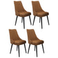 Scandinavian Style Leather Dining Armless Chairs Parsons Upholstered Chair (Set of 4) Coffee Clearhalo ' kitchen&dining_furn' 'Dining Chairs' 'Dining Tables & Seating' 'dining_chair' 'furn' 'furn_dining_chair' 'Furniture' 'furniture_dining_chair' 'Kitchen & Dining Furniture' 'kitchen' 4140563