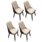 Scandinavian Style Leather Dining Armless Chairs Parsons Upholstered Chair (Set of 4) Taupe Clearhalo ' kitchen&dining_furn' 'Dining Chairs' 'Dining Tables & Seating' 'dining_chair' 'furn' 'furn_dining_chair' 'Furniture' 'furniture_dining_chair' 'Kitchen & Dining Furniture' 'kitchen' 4140569