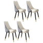 Scandinavian Style Leather Dining Armless Chairs Parsons Upholstered Chair (Set of 4) White-Gray Clearhalo ' kitchen&dining_furn' 'Dining Chairs' 'Dining Tables & Seating' 'dining_chair' 'furn' 'furn_dining_chair' 'Furniture' 'furniture_dining_chair' 'Kitchen & Dining Furniture' 'kitchen' 4140572