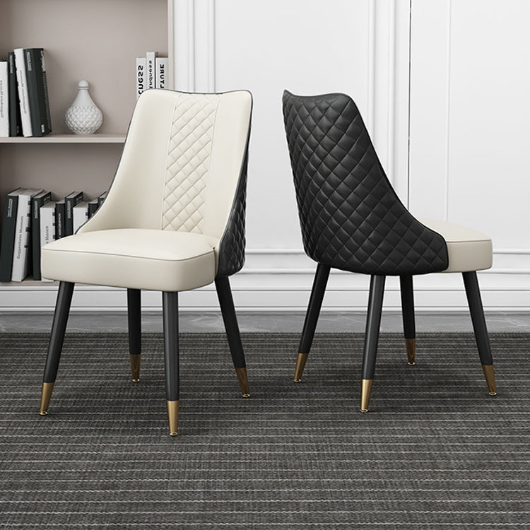 Scandinavian Style Leather Dining Armless Chairs Parsons Upholstered Chair (Set of 4) Clearhalo ' kitchen&dining_furn' 'Dining Chairs' 'Dining Tables & Seating' 'dining_chair' 'furn' 'furn_dining_chair' 'Furniture' 'furniture_dining_chair' 'Kitchen & Dining Furniture' 'kitchen' 4140573